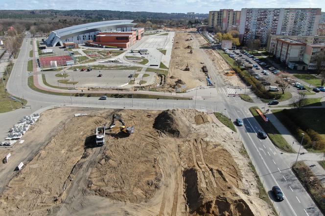 Przebudowa ulicy Szafera w Szczecinie - kwiecień 2020