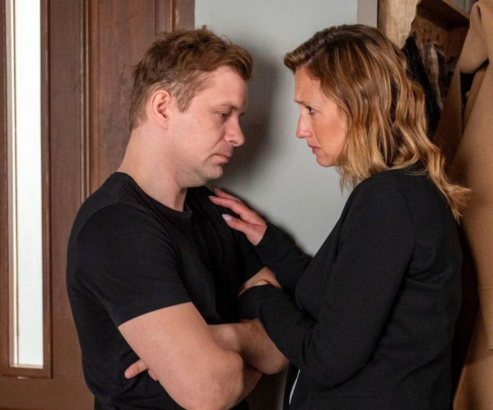 Barwy szczęścia, odcinek 3057. Asia Sokalska (Anna Gzyra), Hubert (Marek Molak)