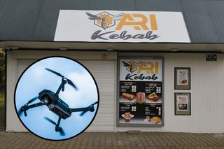 Niecodzienny atak dronem w Bytomiu. Worek spadł tuż przy pracownikach kebaba