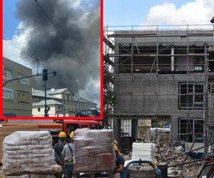 Czarne kłęby dymu nad centrum Torunia. Akcja gaśnicza na terenie straży pożarnej [GALERIA]