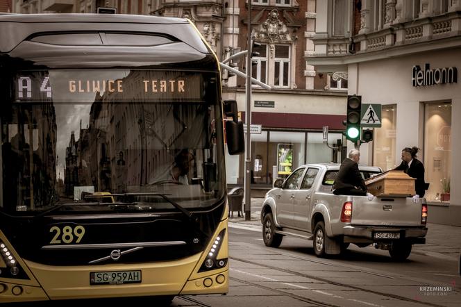 Trumna w centrum Gliwic zszokowała mieszkańców