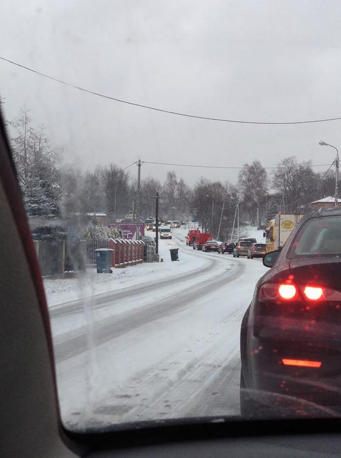 Śląsk: Autobusy nie są w stanie podjechać pod górę. Tworzą się korki
