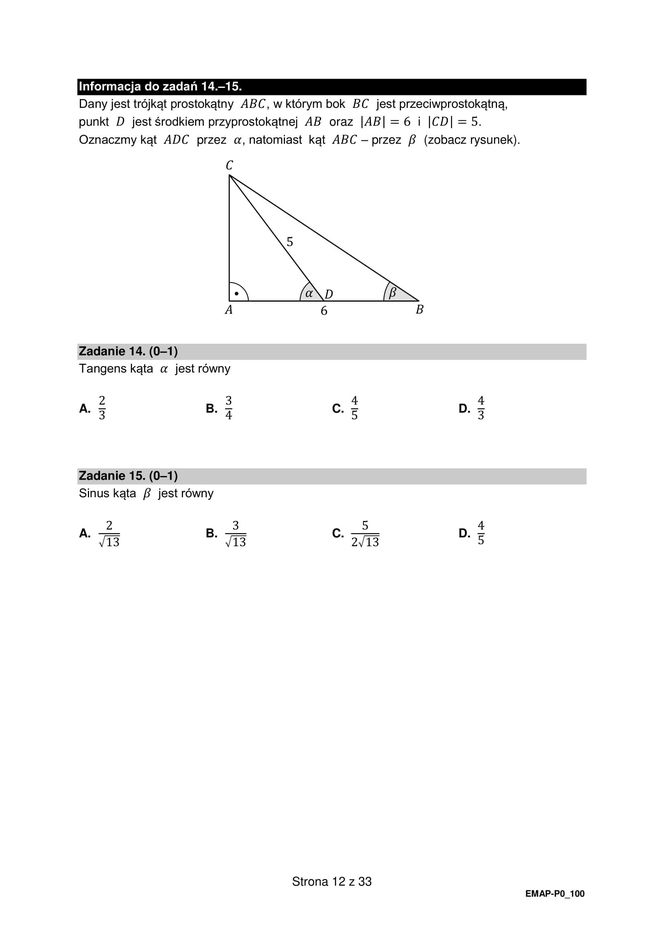 Matura 2025: matematyka 6.05.2025. Arkusze CKE i odpowiedzi. Poziom podstawowy 1 i 2 część [Formuła 2015]