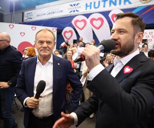 Donald Tusk poparł Aleksandra Miszalskiego jako przyszłego prezydenta Krakowa. Padły gorzkie słowa w stronę Łukasza Gibały [GALERIA]