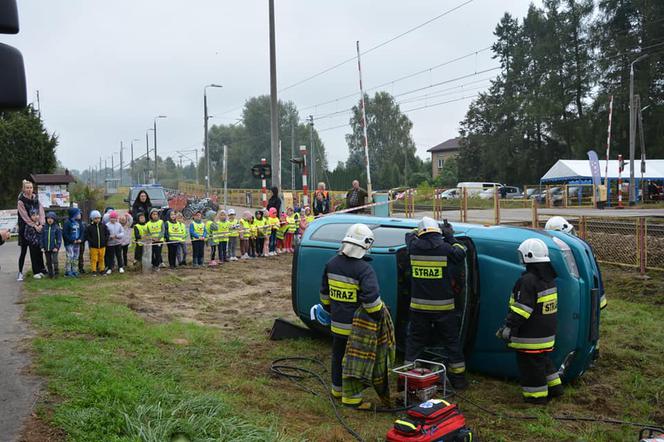 Akcja profilaktyczna "Bezpieczny przejazd" w Koszewnicy w gminie Kotuń w 2021 roku
