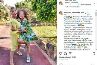 Katarzyna Skrzynecka wypoczywa z córką na Sardynii