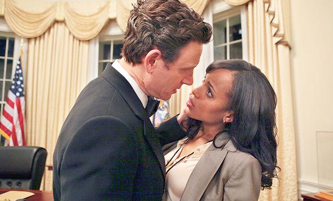 Skandal. Olivia Pope (Kerry Washington), prezydent Fitzgerald Grant (Tony Goldwyn)