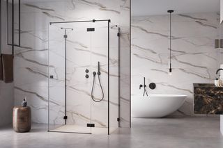 Biało-czarna łazienka