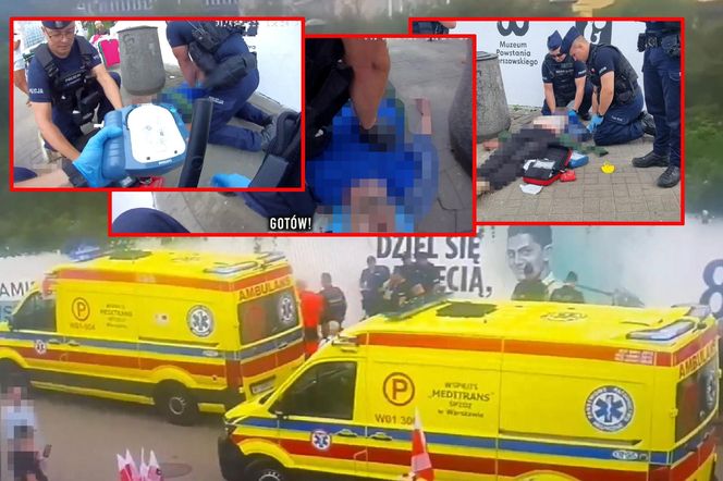 Mężczyzna spadł z muru i przestał oddychać! Heroiczna akcja policjantów