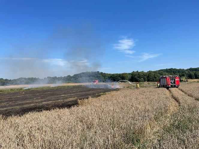 Dwa pożary zboża oraz rżyska w powiecie braniewskim