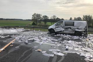 Wypadek wojskowej ciężarówki na S8 pod Kępnem