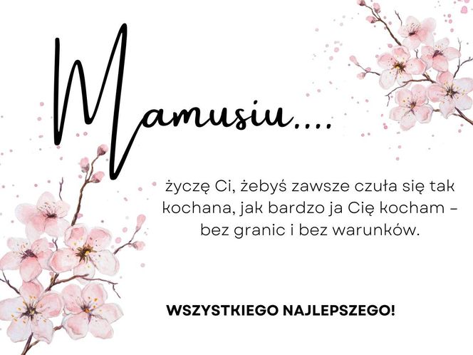 Życzenia od córki dla mamy