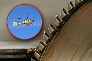 Ciął drewno piłą, gdy nagle doszło do wypadku. 80-latek w ciężkim stanie