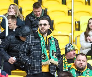 Kibice na meczu GKS Katowice - Lech Poznań