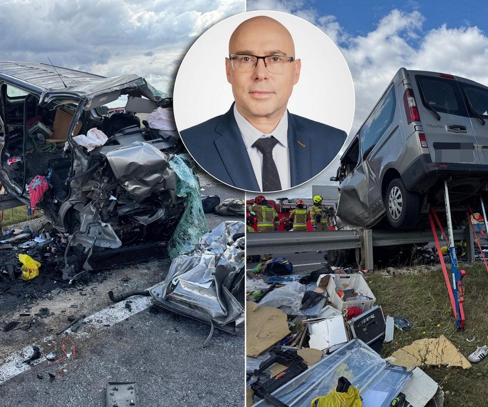 Tragedia na S7 pod Jędrzejowem. Cztery osoby zginęły w zderzeniu busa z ciągnikiem rolniczym [ZDJĘCIA].