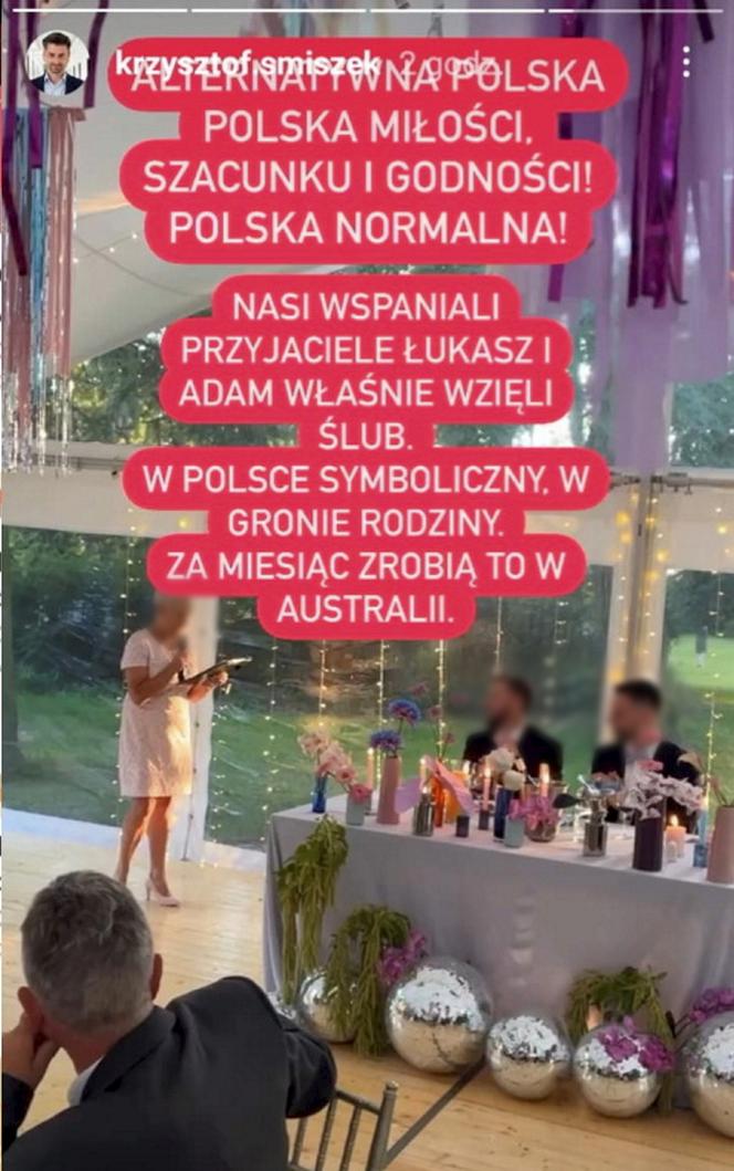 Rober Biedroń i Krzysztof Śmiszek gośćmi na ślubie znajomych