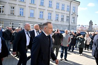 Andrzej Duda na pogrzebie Barbary Skrzypek