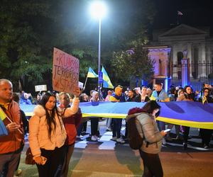 Protest pod ambasadą Rosji w Warszawie