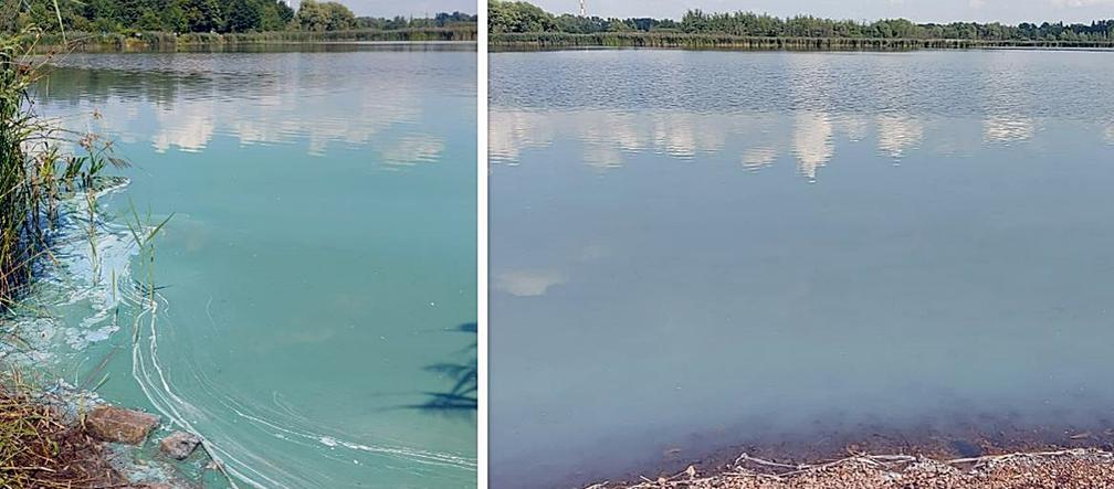 Żabie Doły zanieczyszczone. Niebieska woda śmierdzi