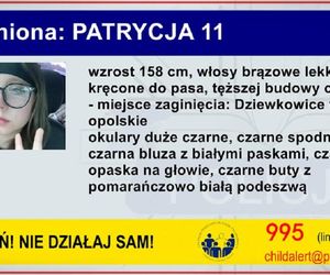 Child Alert w sprawie zaginięcia 11-letniej Patrycji. Jest ważny apel policji. Każdy może pomóc