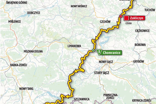 Tour de Pologne 12.08.2021 Tarnów - Bukowina OBJAZDY UTRUDNIENIA DROGOWE. Etap 4: TARNÓW - BUKOWINA UTRUDNIENIA TdP 2021