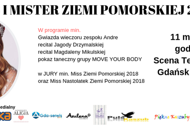 Zaproszenie Gala Miss Ziemi Pomorskiej 2019 oraz Mister Pomorza 2018
