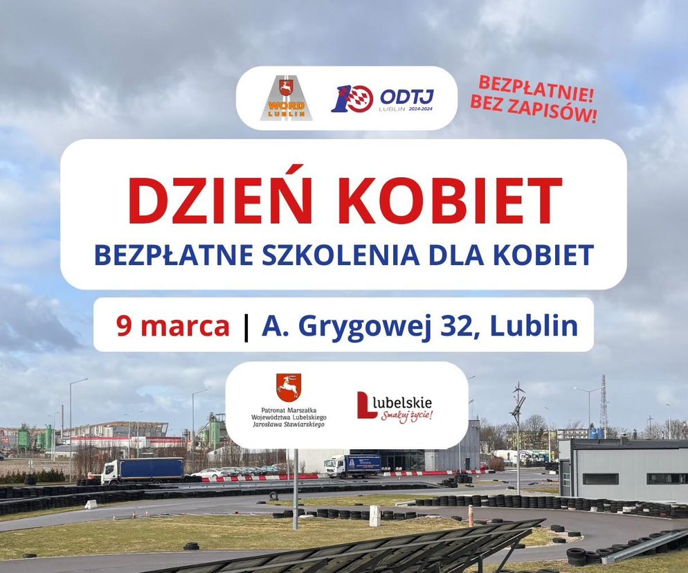 Plakat zapowiadający Dzień Kobiet za kierownicą