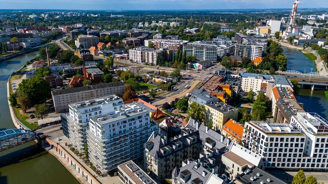 Kępa Mieszczańska we Wrocławiu - widok z drona