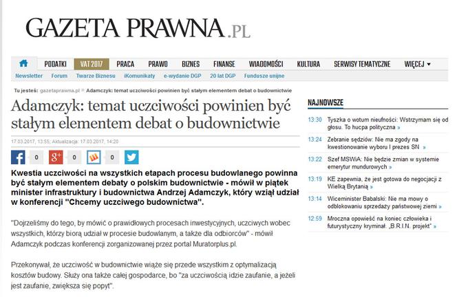 "Chcemy uczciwego budownictwa" - konferencja serwisu Muratorplus.pl