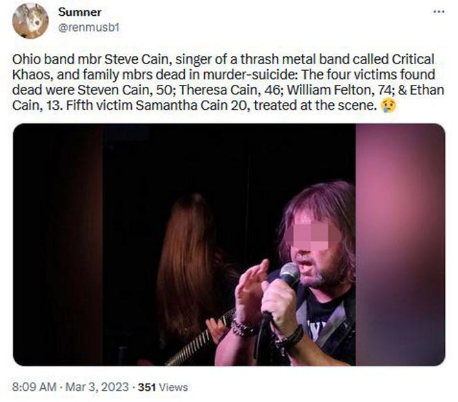 Popularny wokalista zamordowany przez żonę! Wśród ofiar również teść i syn! Córka walczy o życie w szpitalu