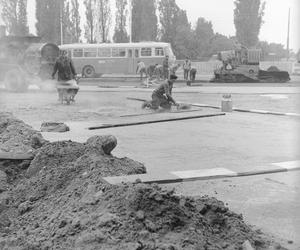 Budowa Trasy Łazienkowskiej w Warszawie 1974