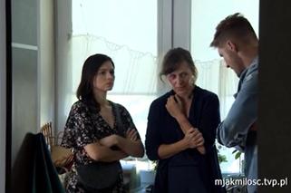 M jak miłość: Marcin (Mikołaj Roznerski), Iza (Adriana Kalska), mama Amelki (Joanna Niemirska)