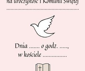 Zaproszenie na komunię 
