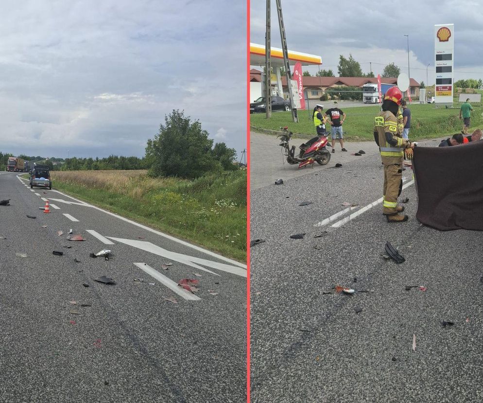 Śmiertelny wypadek na DK9 pod Sandomierzem. Nie żyje kierowca skutera 