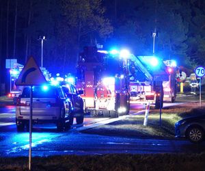 Przewalona cysterna z azotem w Skuszewie.