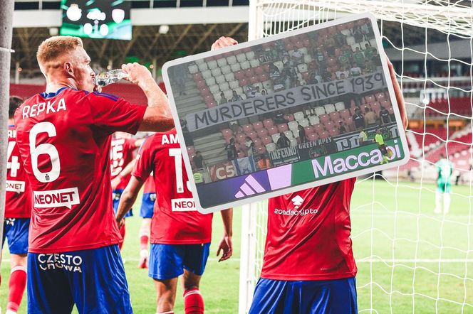 Polska ściga kibiców z Izraela! Skandaliczny transparent w Debreczynie na meczu Maccabi-Raków