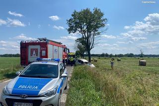 Tragedia na drodze. 36-latek zjechał z drogi i uderzył w drzewo. Mężczyzna nie żyje