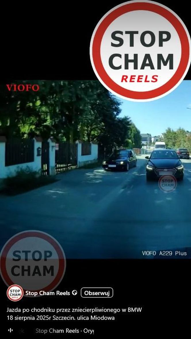 Spieszyło mu się, więc zrobił coś głupiego. Szaleniec w BMW pędził chodnikiem!
