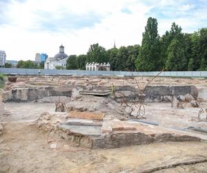 Pałac Saski, trwają prace przy odbudowie. Sierpień 2023 