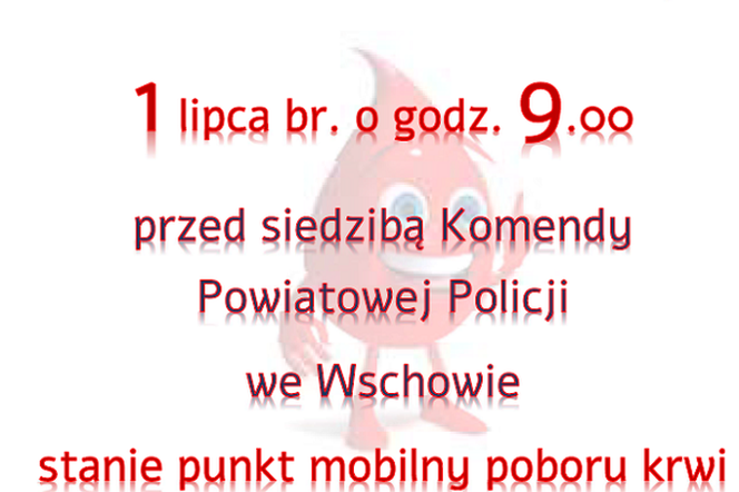 Policja we Wschowie zaprasza na zbiórkę krwi. Pierwszą w tym roku