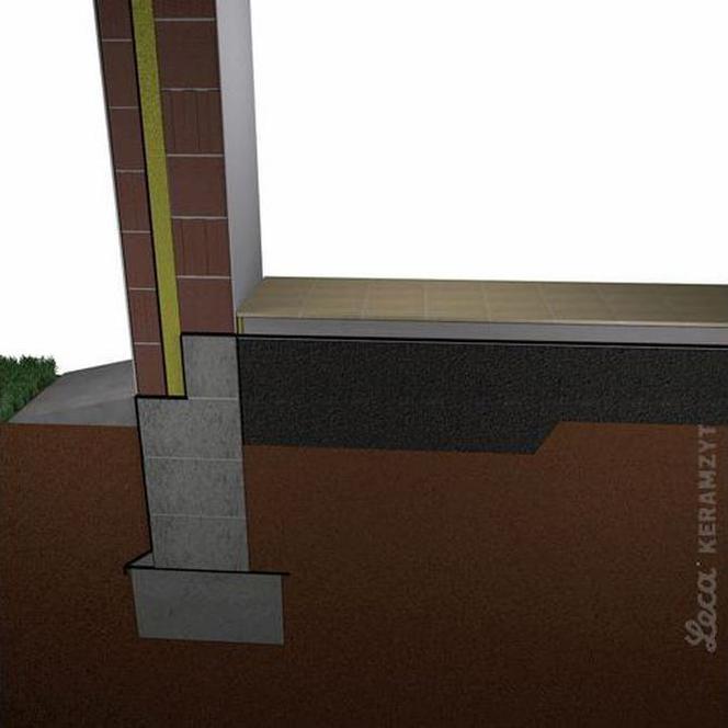 Schemat izolacji podłogi luźnym keramzytem