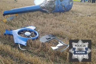 Wypadek śmigłowca na Mazowszu. Dwie osoby trafiły do szpitala