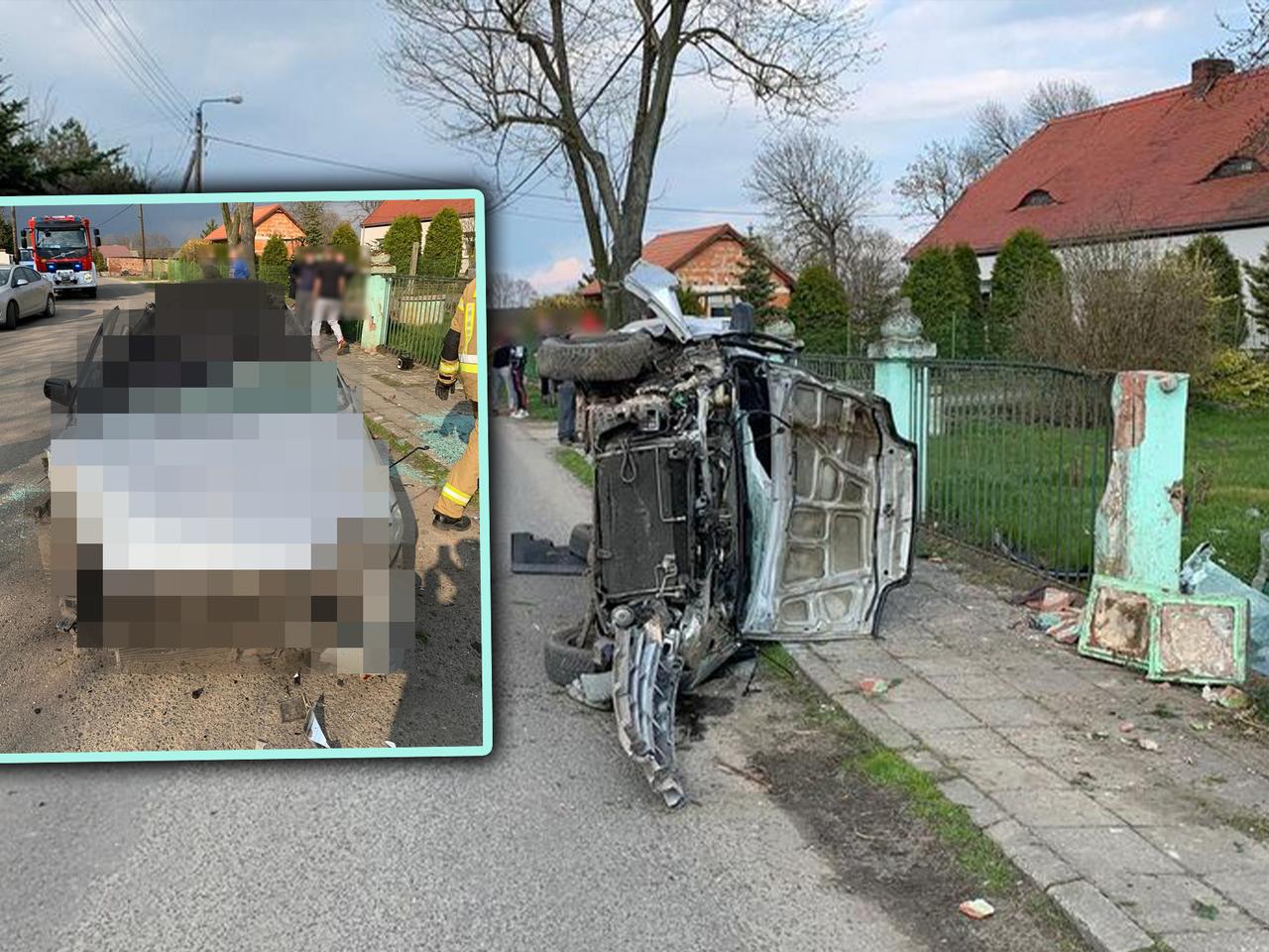 Dachowali w samo południe! Nie mogli się wydostać, gdyż byli kompletnie pijani - ZDJĘCIA