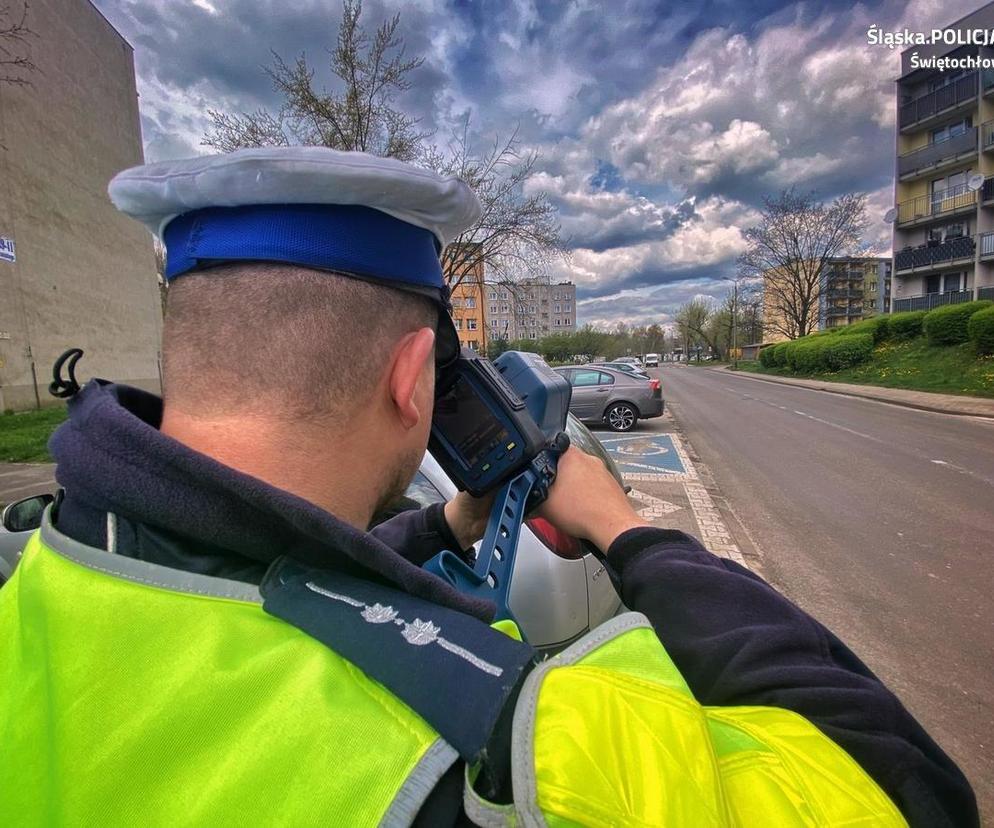 Kontrola prędkości przez policję śląską