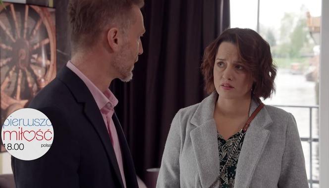 Pierwsza miłość, odcinek 3833. Laura (Katarzyna Maciąg), Adam Biernacki (Krystian Wieczorek)
