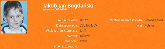 Zaginiony Jakub Jan Bogdański