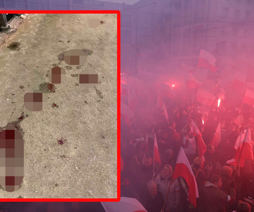 Świeże ślady krwi na trasie Marszu Niepodległości. Co tam się wydarzyło?!