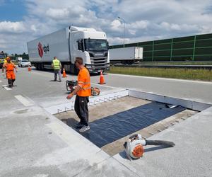 Tak naprawiano betonową nawierzchnię autostrady A1