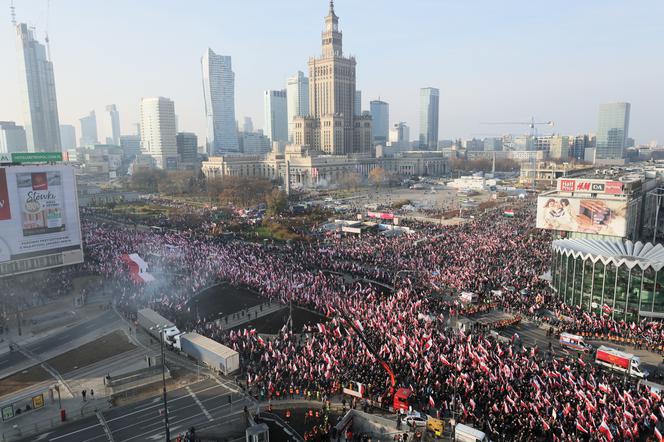 Marsz Niepodległości z lotu ptaka