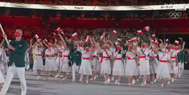Defilada Polaków podczas ceremonii otwarcia Tokio 2020